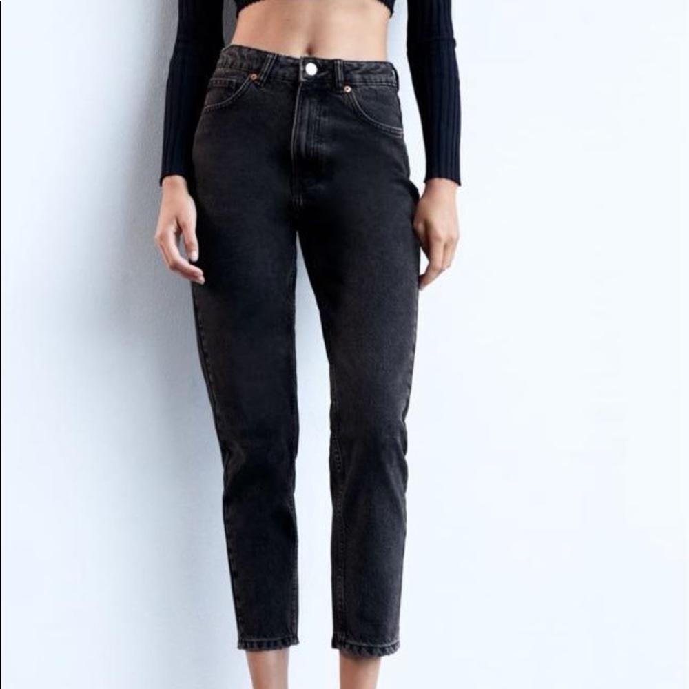 Zara Authentic Denim by TRF Black Mom Jeans